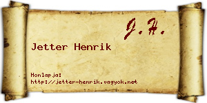 Jetter Henrik névjegykártya